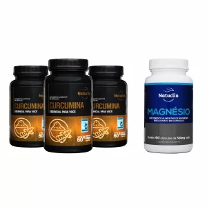 Kit 3 Curcumina + Magnésio Bisglicinato